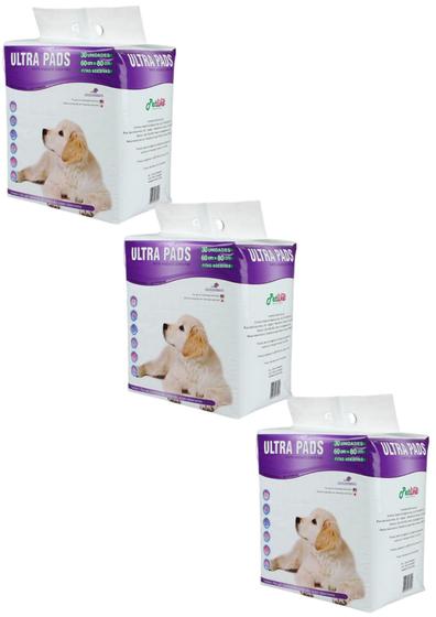 Imagem de Kit com 90 Unidades Tapete Higiênico para Cães com Aroma de Lavanda Ultra Pads 60x80cm