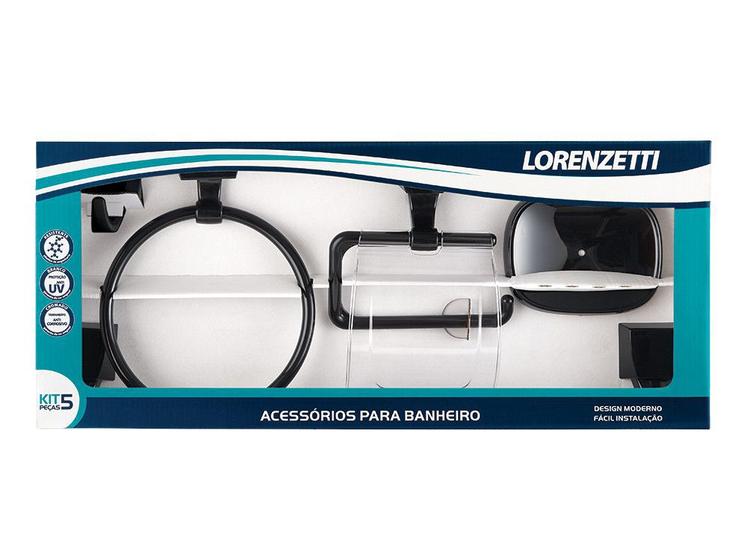 Kit Com Acessórios Para Banheiro Lorenzetti Attic Quadra 5 Peças - Preto é boa?