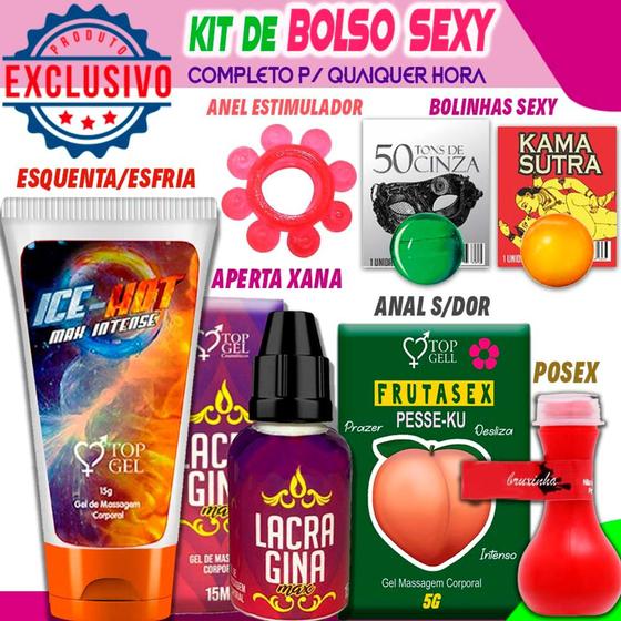 Imagem de Kit Com anel Hot Ice Sex Shop Lubrificantes Intimos Sexy Protudos Eróticos