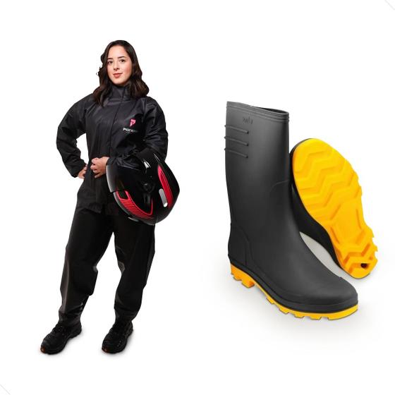 Imagem de Kit com Capa Feminina XG + Bota PVC Vonder Tamanho 44