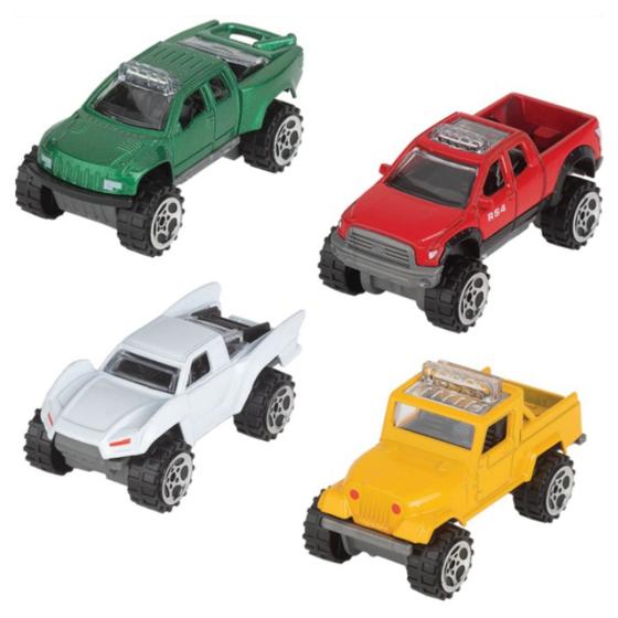 Imagem de Kit Com Carrinhos Pick-ups Para Coleção De Carros De Brinquedo Menino