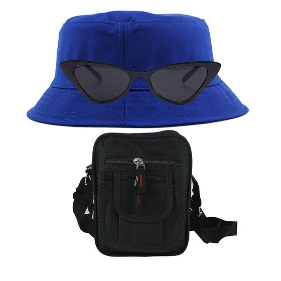 Imagem de Kit Com Chapéu Bucket, Bolsa Pochete Shoulder E Oculos De Sol - MD-02