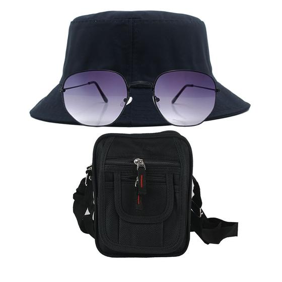 Imagem de Kit Com Chapéu Bucket, Bolsa Pochete Shoulder E Oculos De Sol - MD-04