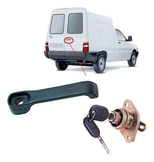 Imagem de KIT Com Cilindro e Maçaneta Externa Porta Traseira Baú Fiorino