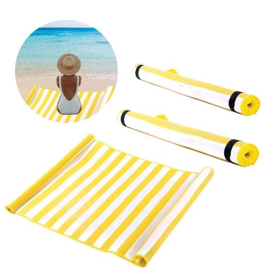 Imagem de Kit com Duas Esteira Praia Rolo com Alca Bel Listrada Amarela
