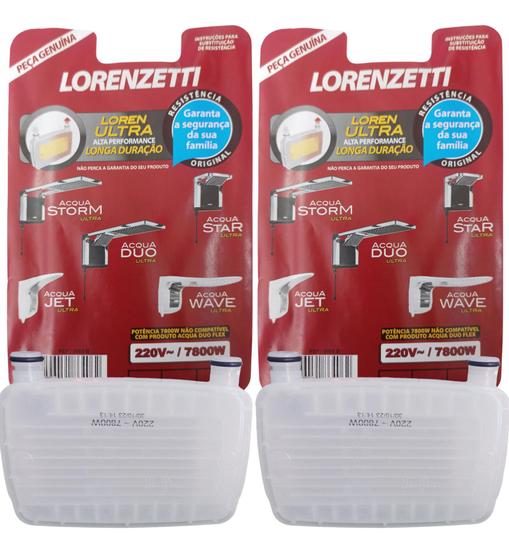 Imagem de Kit Com Duas Resistências Chuveiro Acqua Duo Ultra Storm Star Resistência Lorenzetti 220V 7800W