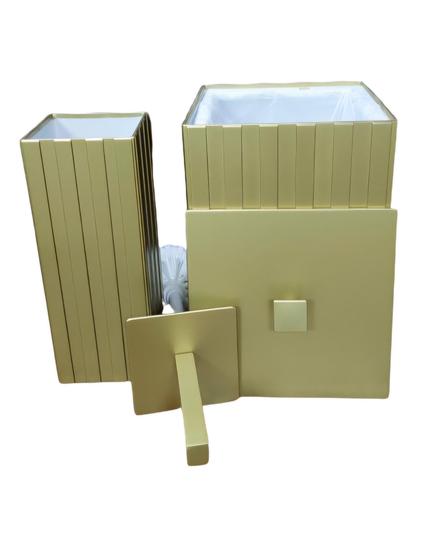 Imagem de Kit Com Lixeira para Lavabo banheiro  Dourado 7 Lt