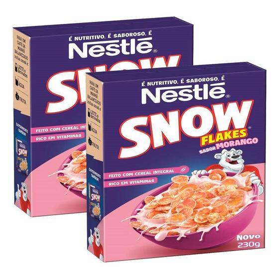 Kit com2Cereal Nestlé Snow Flakes Matinal Morango 230g - Cereal Matinal ...