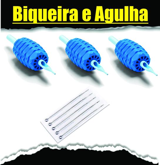 Imagem de Kit Combo 03 Bico Biqueira Biqueiras Tatuagem Tattoo Com Agulha Electric Ink RL05