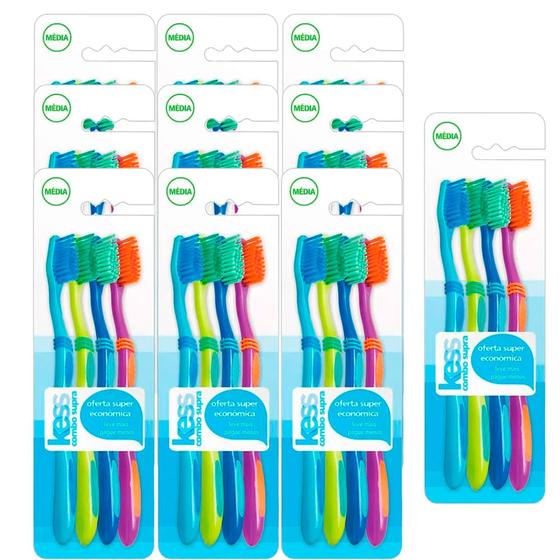 Imagem de Kit Combo 10 Escova Dental Kess Supra Com 4 Unidades