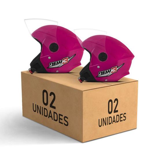Imagem de Kit Combo 2 Capacetes Moto Aberto Pro Tork New Liberty Three