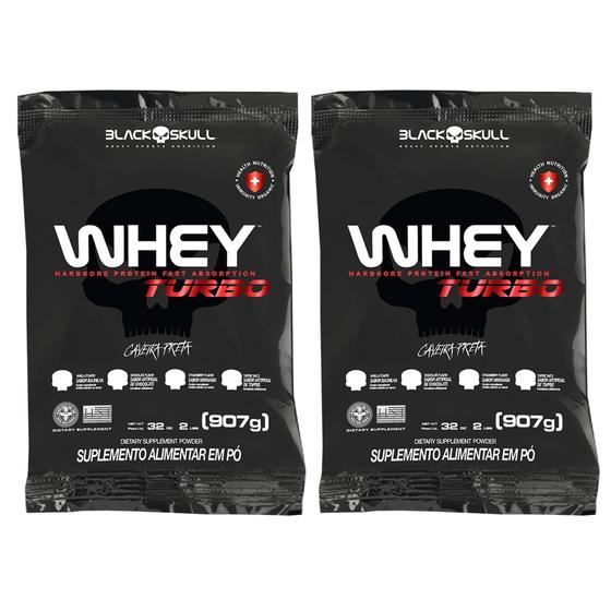 Kit Combo 2x Whey Turbo Refil - 907g (cada) - Blackskull Menor preço em Kit Combo 2x Whey Turbo Refil - 907g (cada) - Blackskull