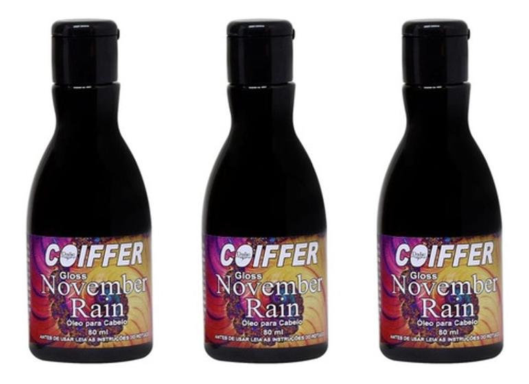 Imagem de kit combo 3 unidades gloss november rain coiffer 80ml