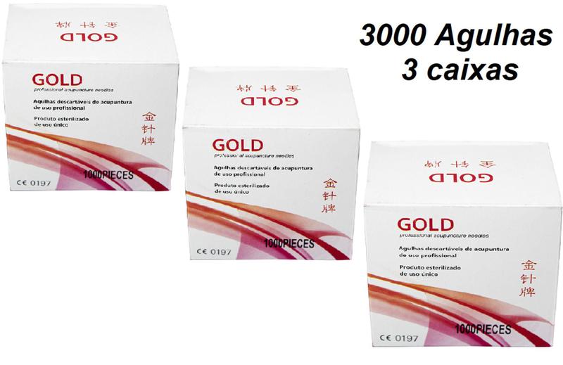 Imagem de Kit Combo 3000 Agulhas Gold 20x40 Acupuntura