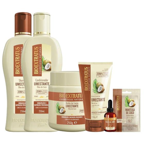 Imagem de Kit Combo 6 Produtos Bio Extratus Linha Umectante Coco