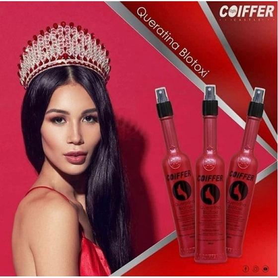 Imagem de kit combo com 3 unidades queratina c/blotox coiffer 300ml