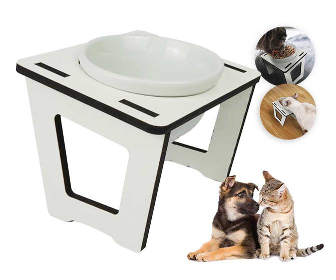 Imagem de Kit Comedor PET c/ Tigela Porcelana 280ml MDF Formica Branca