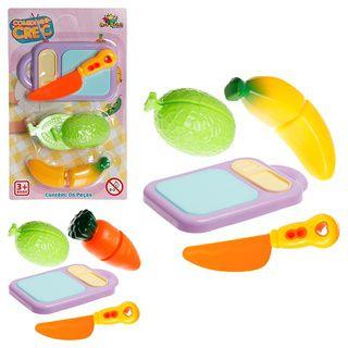 Imagem de Kit comidinha crec crec legumes/frutas de cortar  com 6 pçs