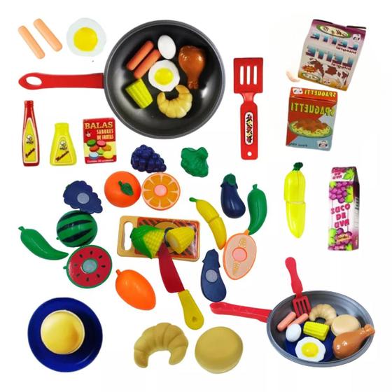 Imagem de Kit Comidinhas Crec Crec Com Frigideira Brinquedo Infantil