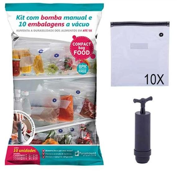 Imagem de Kit Compact Bag Food 10 Unidades e Bomba Manual Paramount