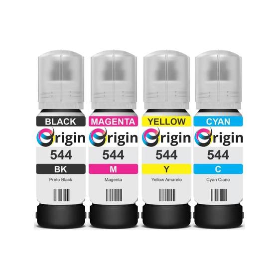 Imagem de Kit Compatível Refil De Tinta Origin T544 Para L3110 L3150 L3250