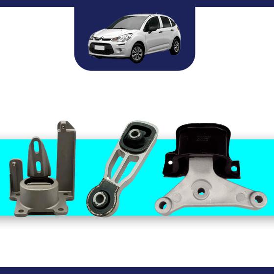 Kit completo 3 Coxim Calço Motor Cambio Citroen C3 1.5 12/18 Menor preço em Kit completo 3 Coxim Calço Motor Cambio Citroen C3 1.5 12/18