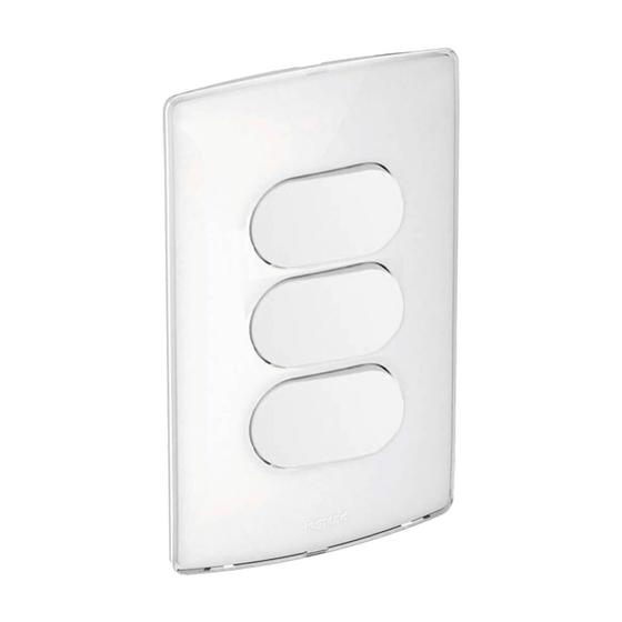 Imagem de Kit Completo 3 Interruptor Paralelo Com Suporte e Placa Branco Gloss Legrand Nereya