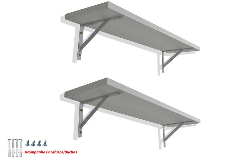 Imagem de Kit Completo 4 Suportes M.F. + 2 Prateleira Mdf 15x60