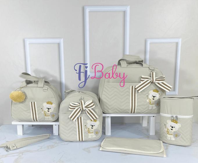 Imagem de Kit completo 5 peças escudo bolsa maternidade menino/menina  com mochila