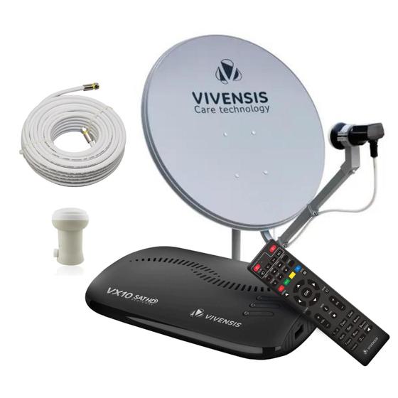 Imagem de Kit Completo Antena e Receptor Vivensis Vx10 HDTV