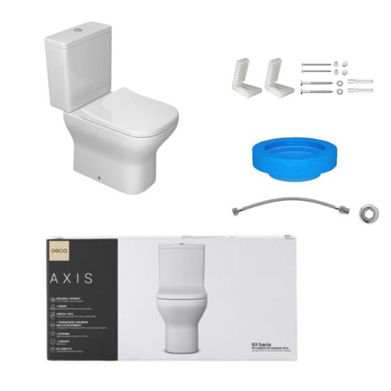 Kit Completo Bacia c/ Caixa Acoplada Axis Deca Menor preço em Kit Completo Bacia c/ Caixa Acoplada Axis Deca