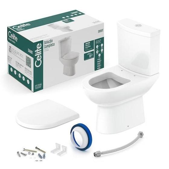 Imagem de Kit Completo Bacia com Caixa Acoplada Smart Branco Celite