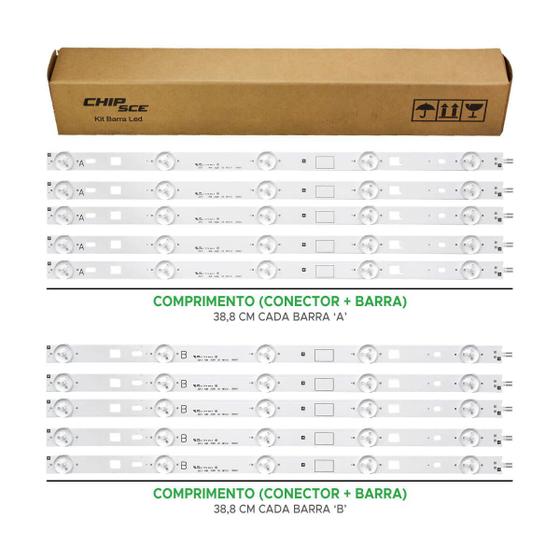 Imagem de Kit Completo Barras Led Kdl-40r355b Kdl-40r485a 38,7cm