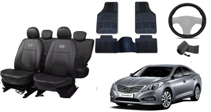 Imagem de Kit Completo: Capa de Couro Azera 12-18 + Capa de Volante + Tapete