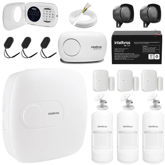Kit Completo Central Alarme Amt 1016 Net Sem Fio Intelbras Alarme