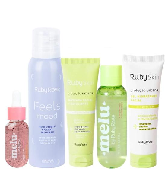 Kit completo Cuidado Diário Pele Skin Care Argila Ruby Rose