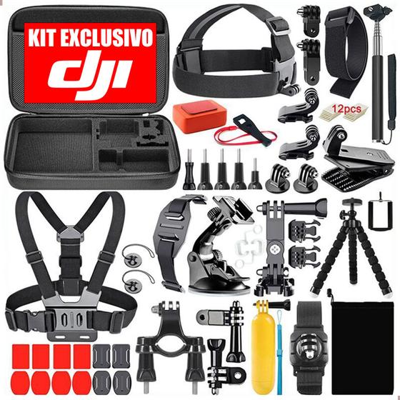 Imagem de Kit Completo de Acessórios para Câmera de Ação Compatível com DJI Osmo Suportes de Capacete Peitoral 