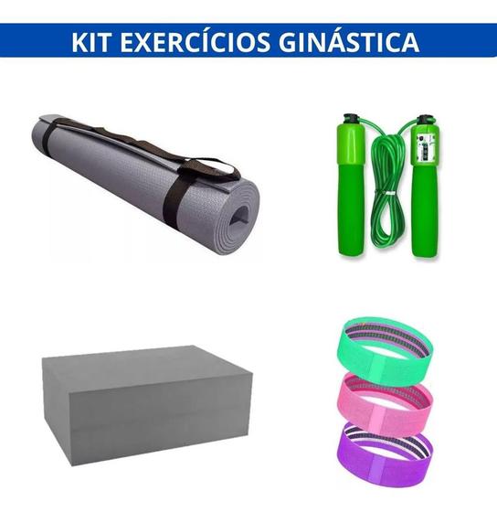 Imagem de kit completo de exercícios 4 unidades yoga atividade física emagrecer redução gordura motivação