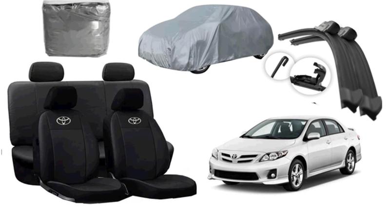 Imagem de Kit Completo de Proteção Corolla 08-13 + Capa de Couro + Capa de Cobrir + Limpador de Parabrisa
