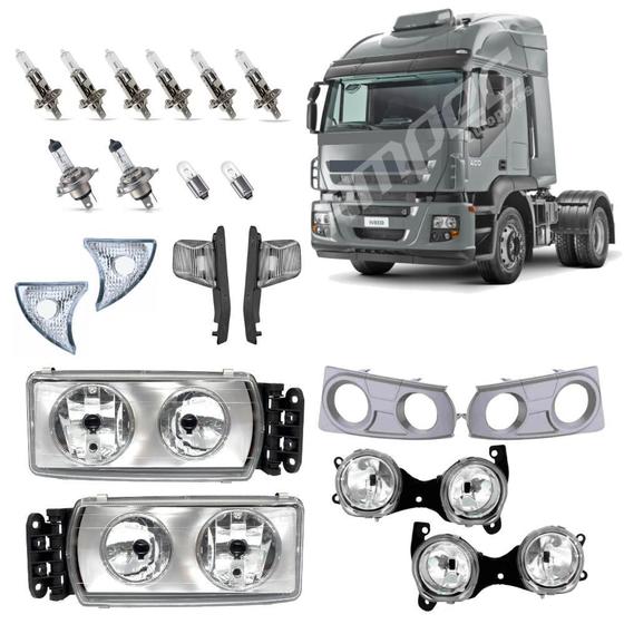 Imagem de Kit Completo Dianteiro Farol Pisca Lâmpadas Iveco Stralis