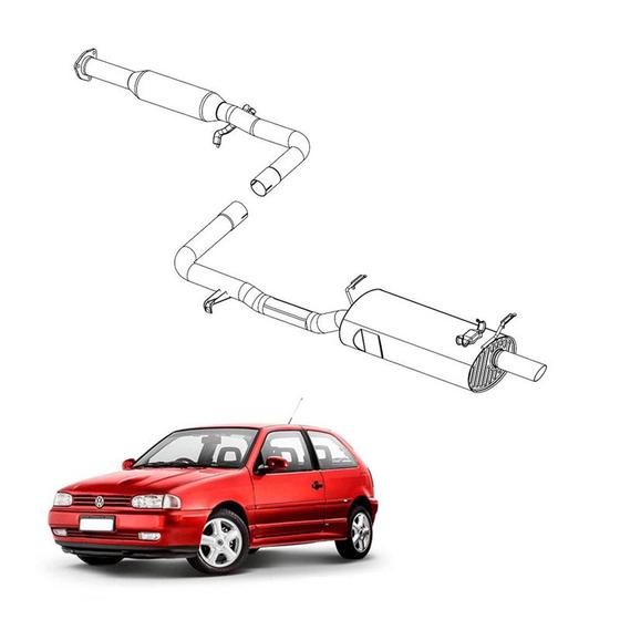 Imagem de Kit Completo Escapamento Gol 1.6 e 1.8 1997 a 1999 Audi Opci