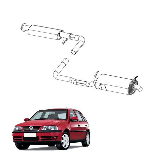 Imagem de Kit Completo Escapamento Gol 1.8 2000 2001 2002 2004