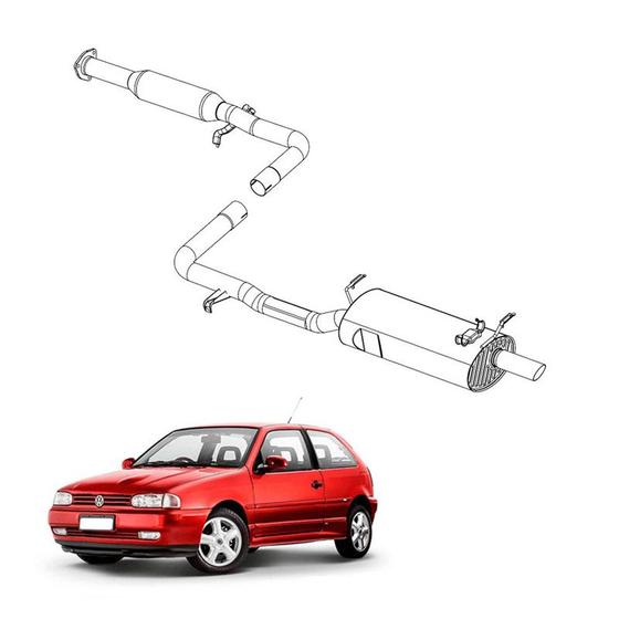 Imagem de Kit Completo Escapamento Gol 2.0 MI 1997 a 1999 Audi Opional