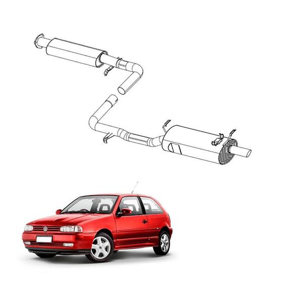 Imagem de Kit Completo Escapamento Gol 2.0 MI 1997 a 1999 Audi