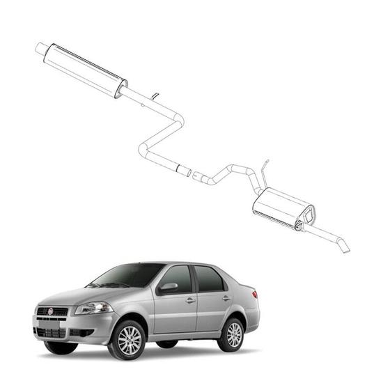 Imagem de Kit Completo Escapamento Siena 1.6 16V 1998 a 2003 Opcional