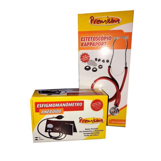 Imagem de Kit Completo Esfigmomanômetro + Estetoscópio Vinho Premium