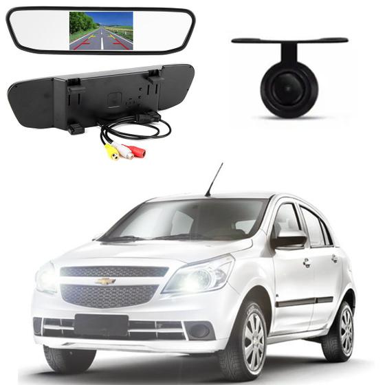 Imagem de Kit Completo Espelho Retrovisor LCD 4.3 + Câmera de Ré Agile 2010 2011 2012 2013 2014