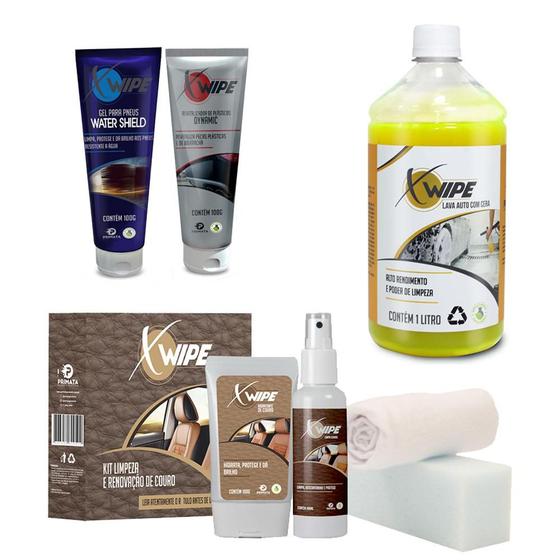 Imagem de Kit Completo Hidratação Couro+Revitalizador+Gel+Lava Auto