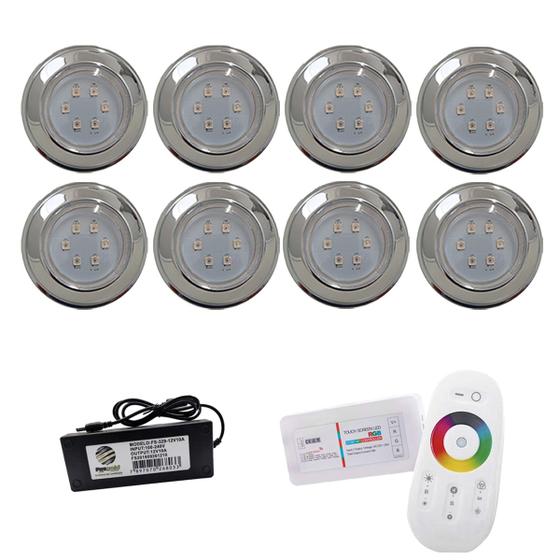 Imagem de Kit Completo Iluminação Piscina 160m² - 8 Leds 9w + 1 Módulo