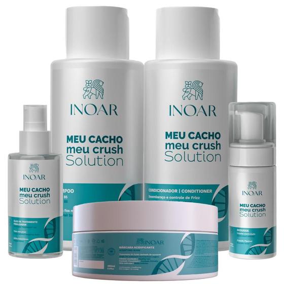 Imagem de Kit Completo Meu Cacho Meu Crush Solution Inoar 5 Itens